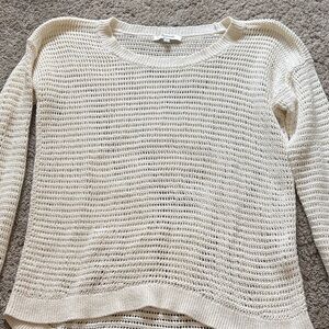 Madewell Cream Open-Knit Crewneck Sweater